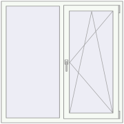 REHAU Euro 70 1250x1249 мм Білий (RAL 9016) з двох сторін