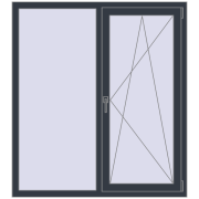 REHAU Euro 60 1300x1450 мм ANTHRACITE_GREY_STRUKTURAL з двох сторін REHAU Euro 60 1300x1450 мм ANTHRACITE_GREY_STRUKTURAL з двох сторін