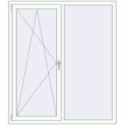 REHAU SYNEGO MD 1400x1600 мм Білий (RAL 9016) з двох сторін