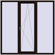 REHAU Euro 60 1800x1800 мм BLACK_BROWN з двох сторін
