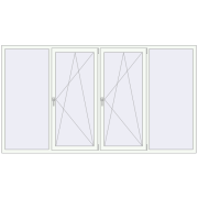 REHAU Euro 60 2800x1550 мм Білий (RAL 9016) з двох сторін REHAU Euro 60 2800x1550 мм Білий (RAL 9016) з двох сторін