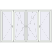 REHAU Euro 70 2600x1670 мм Білий (RAL 9016) з двох сторін
