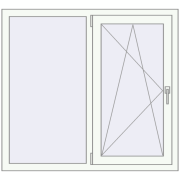 Вікна 1200x1100 мм REHAU Euro 60 Білий (RAL 9016) з двох сторін