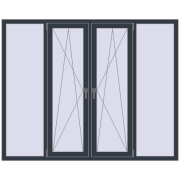 REHAU Euro 70 2000x1600 мм ANTHRACITE_GREY_STRUKTURAL з двох сторін