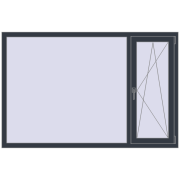 REHAU Euro 60 1800x1180 мм ANTHRACITE_GREY_STRUKTURAL з двох сторін
