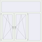 Вікна 1800x1800 мм REHAU Euro 60 Білий (RAL 9016) з двох сторін