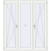 REHAU Euro 70 1500x1700 мм Білий (RAL 9016) з двох сторін