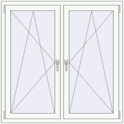 Вікна 1250x1300 мм REHAU Euro 70 Білий (RAL 9016) з двох сторін