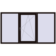 Вікна 2100x1200 мм REHAU Euro 60 BLACK_BROWN з двох сторін