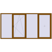 Вікна 3200x1600 мм REHAU Euro 60 GOLDEN OAK з двох сторін