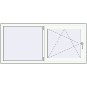 REHAU Euro 70 1600x750 мм Білий (RAL 9016) з двох сторін