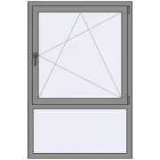 Вікна 1000x1500 мм Altest Pony 375 RAL 9007 Grey aluminium з двох сторін