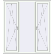 REHAU Euro 70 1580x1750 мм Білий (RAL 9016) з двох сторін