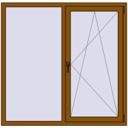 REHAU Euro 60 1460x1430 мм GOLDEN OAK з двох сторін