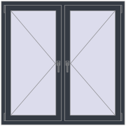 REHAU Euro 60 1300x1300 мм ANTHRACITE_GREY_STRUKTURAL з двох сторін