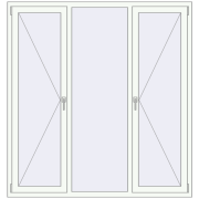 REHAU Euro 70 1700x1800 мм Білий (RAL 9016) з двох сторін