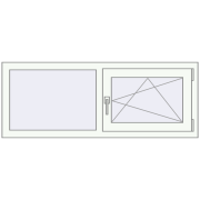 REHAU Euro 70 1300x500 мм Білий (RAL 9016) з двох сторін