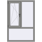 Вікна 1000x1500 мм Altest Pony 375 RAL 9007 Grey aluminium з двох сторін