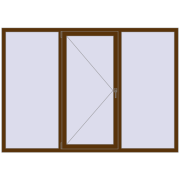 Вікна 2200x1550 мм REHAU Euro 70 WALNUT з двох сторін