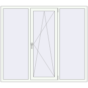 REHAU Euro 70 1760x1540 мм Білий (RAL 9016) з двох сторін REHAU Euro 70 1760x1540 мм Білий (RAL 9016) з двох сторін