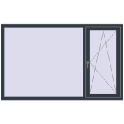 REHAU Euro 70 1920x1200 мм ANTHRACITE_GREY_STRUKTURAL з двох сторін