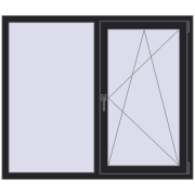 Вікна 1400x1200 мм REHAU Euro 60 BLACK_ULTI-MATT з двох сторін