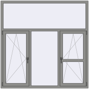 Altest Pony 375 1800x1800 мм RAL 9007 Grey aluminium з двох сторін
