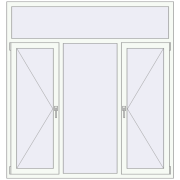 Вікна 1700x1800 мм REHAU Brillant-Design Білий (RAL 9016) з двох сторін