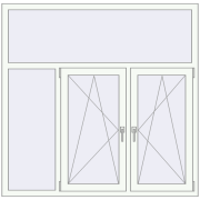 REHAU Euro 60 1575x1550 мм Білий (RAL 9016) з двох сторін