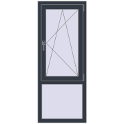 REHAU Brillant-Design 600x1500 мм ANTHRACITE_GREY_STRUKTURAL з двох сторін