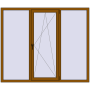 Вікна 1900x1600 мм REHAU Euro 60 GOLDEN OAK з двох сторін