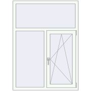 REHAU Euro 70 1100x1500 мм Білий (RAL 9016) з двох сторін