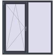 REHAU SYNEGO MD 1400x1500 мм ANTHRACITE_GREY_STRUKTURAL з двох сторін REHAU SYNEGO MD 1400x1500 мм ANTHRACITE_GREY_STRUKTURAL з двох сторін