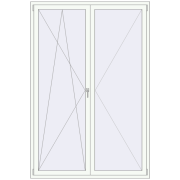 Вікна 1550x2300 мм Altest Pony 375 RAL 9016 Traffic white з двох сторін