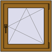 Вікна 700x700 мм REHAU Brillant-Design LIGHT_OAK з двох сторін