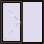 REHAU Euro 60 1500x1500 мм BLACK_BROWN з двох сторін