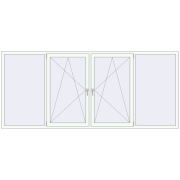 REHAU Euro 60 3140x1370 мм Білий (RAL 9016) з двох сторін REHAU Euro 60 3140x1370 мм Білий (RAL 9016) з двох сторін