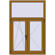 Вікна 1000x1500 мм REHAU Euro 60 LIGHT_OAK з двох сторін