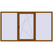 Вікна 2460x1400 мм REHAU Euro 70 GOLDEN OAK з двох сторін