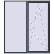 REHAU Brillant-Design 2000x2300 мм ANTHRACITE_GREY_STRUKTURAL з двох сторін
