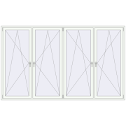 Вікна 3000x1800 мм REHAU Euro 60 Білий (RAL 9016) з двох сторін