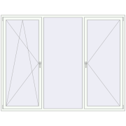 REHAU Euro 70 2527x1960 мм Білий (RAL 9016) з двох сторін REHAU Euro 70 2527x1960 мм Білий (RAL 9016) з двох сторін