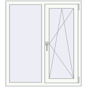 REHAU Euro 70 1010x1140 мм Білий (RAL 9016) з двох сторін