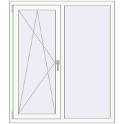 REHAU Euro 60 1180x1360 мм Білий (RAL 9016) з двох сторін