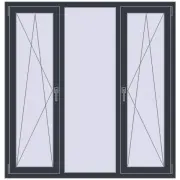 REHAU Euro 70 1500x1550 мм ANTHRACITE_GREY_STRUKTURAL з двох сторін REHAU Euro 70 1500x1550 мм ANTHRACITE_GREY_STRUKTURAL з двох сторін