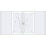 REHAU Euro 60 2700x1400 мм Білий (RAL 9016) з двох сторін