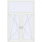 REHAU Euro 70 1270x1960 мм Білий (RAL 9016) з двох сторін