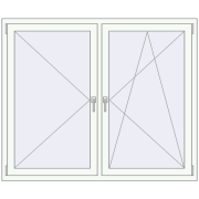 REHAU Euro 60 1565x1300 мм Білий (RAL 9016) з двох сторін REHAU Euro 60 1565x1300 мм Білий (RAL 9016) з двох сторін