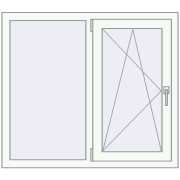 REHAU Euro 70 1100x970 мм Білий (RAL 9016) з двох сторін