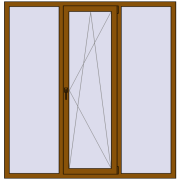 REHAU Euro 70 1750x1800 мм GOLDEN OAK з двох сторін